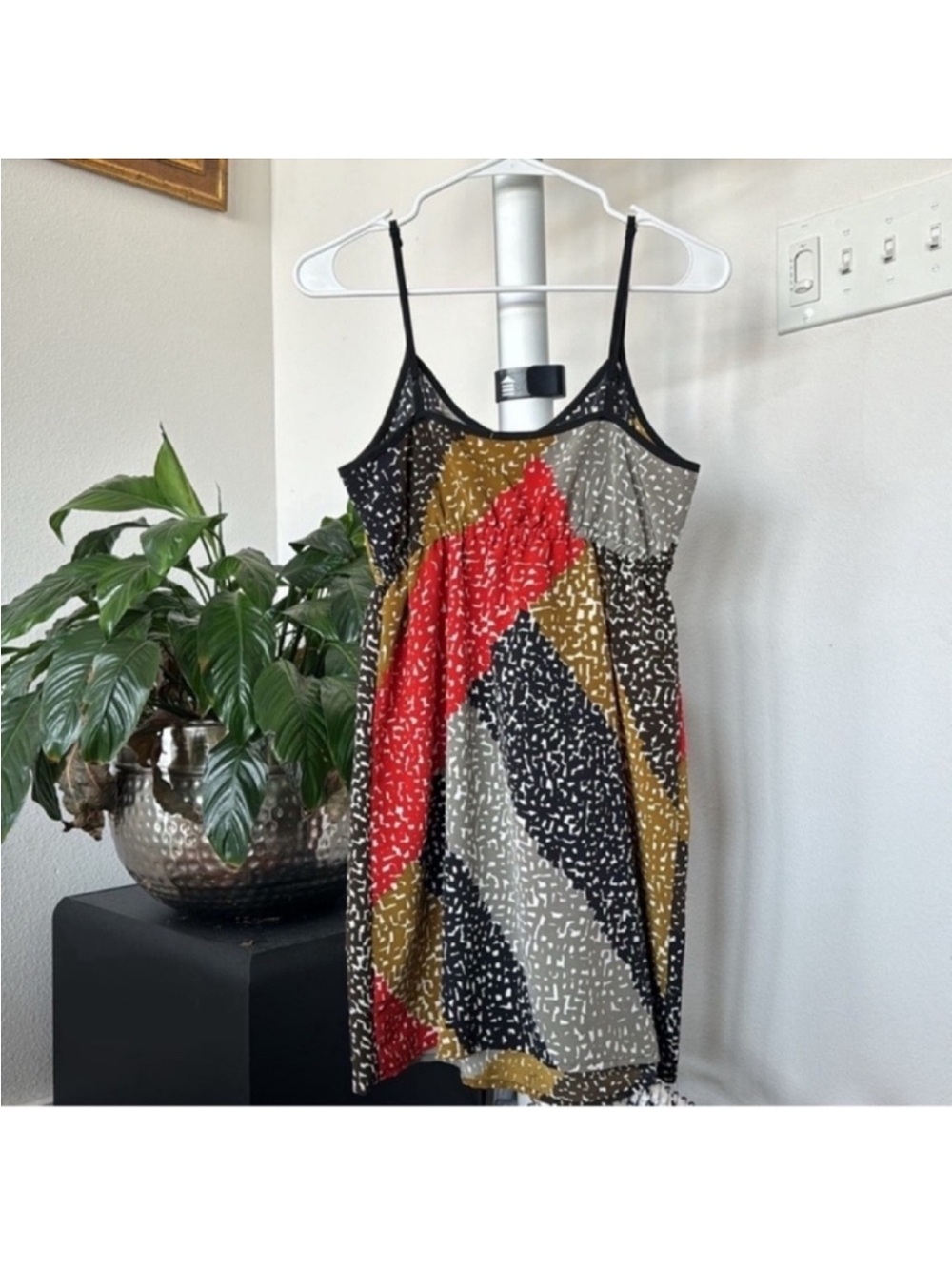 Urban Outfitters Kimchi Blue Mini Dress Sz M Black Red Spaghetti Strap - Picture 6 of 8